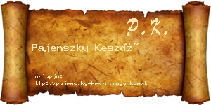 Pajenszky Kesző névjegykártya